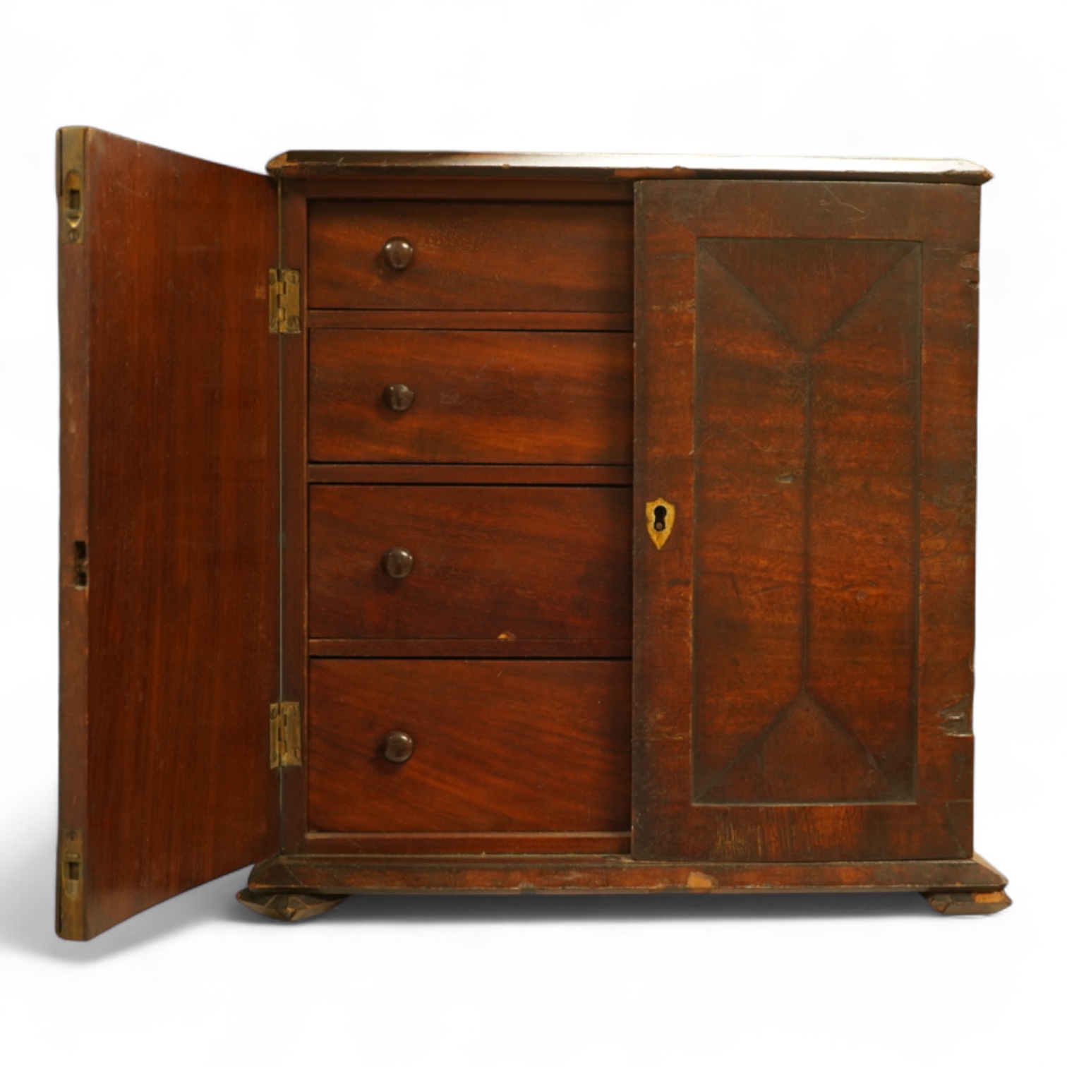 A late 19th century mahogany cabinet fitted with four drawers, 32cm high